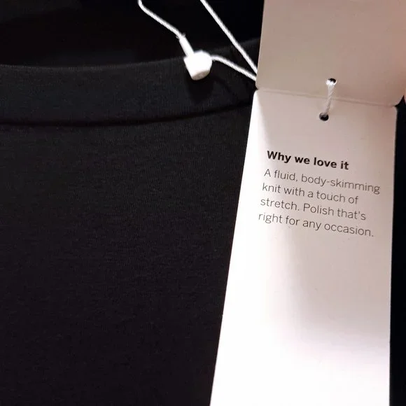 Eileen Fisher Black Jersey Jewel Neck Flare Sleeve Top Size 1X - Picture 9 of 12